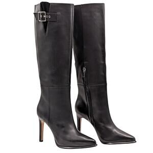PAIGE Ultra High Hazel Knee High Heeled Leather Black Women’s Boots Size 7 1/2